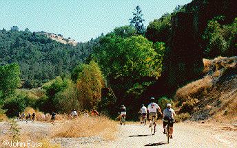 Novice riders on the Quarry Road Trail
